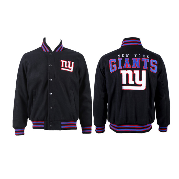 Men's New York Giants Black Stitched Jacket Men's New York Giants Black Stitched Jacket